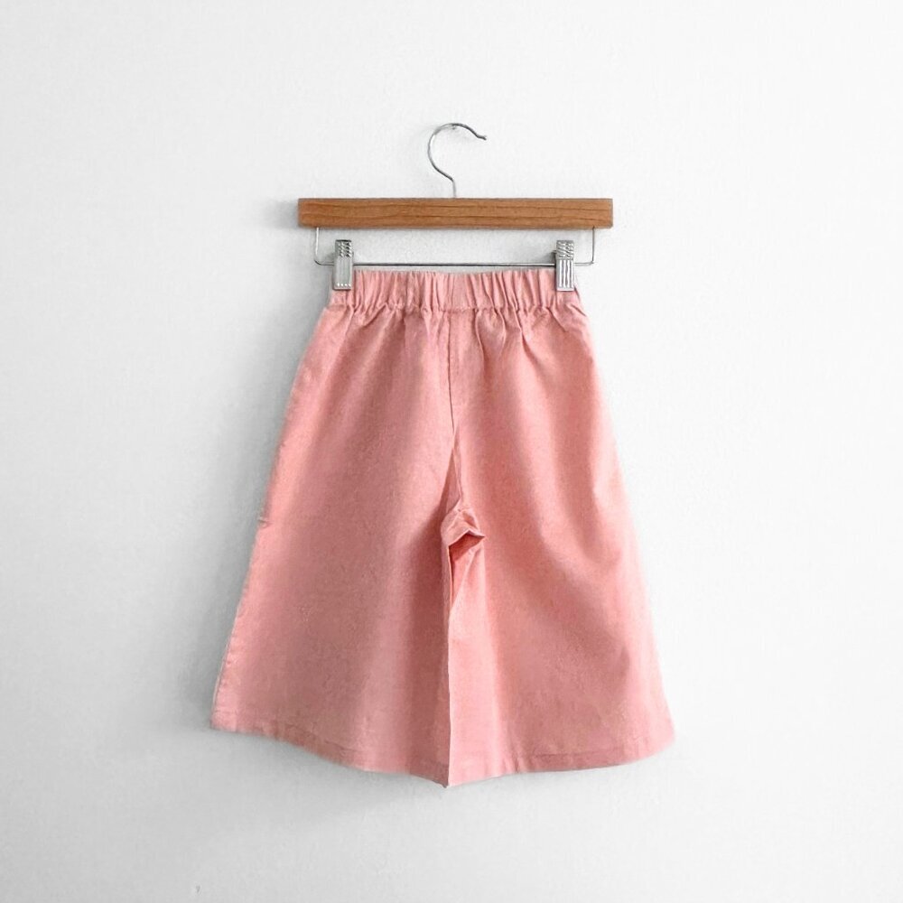 NWT Pretty Girls Pants Linen Cotton Wide Leg Elastic Waistband Blush Pink 5T - Picture 2 of 2